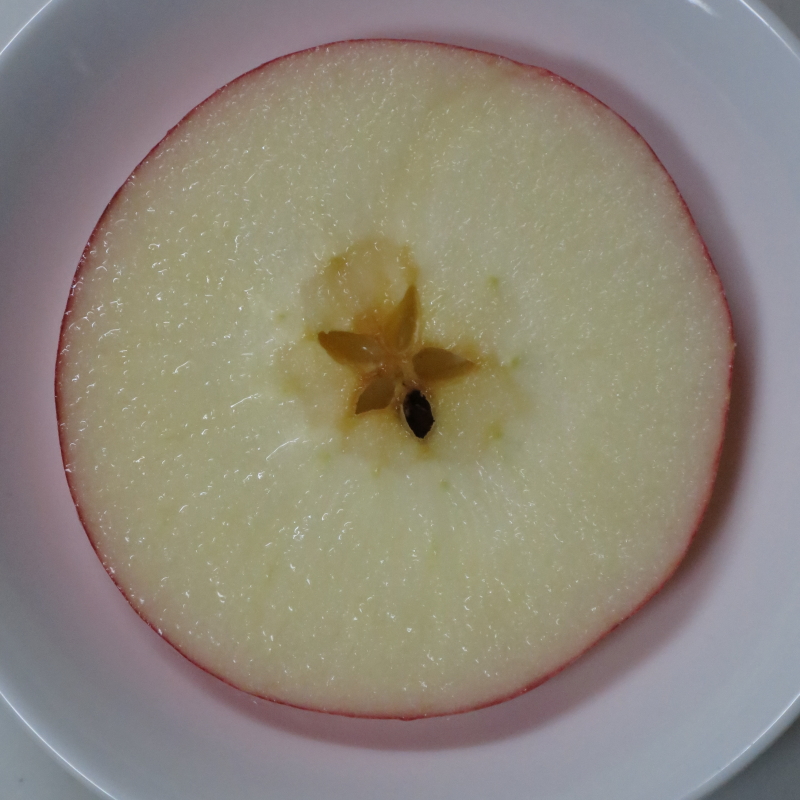 りんごは輪切りがオススメです 無駄なく栄養もとれます